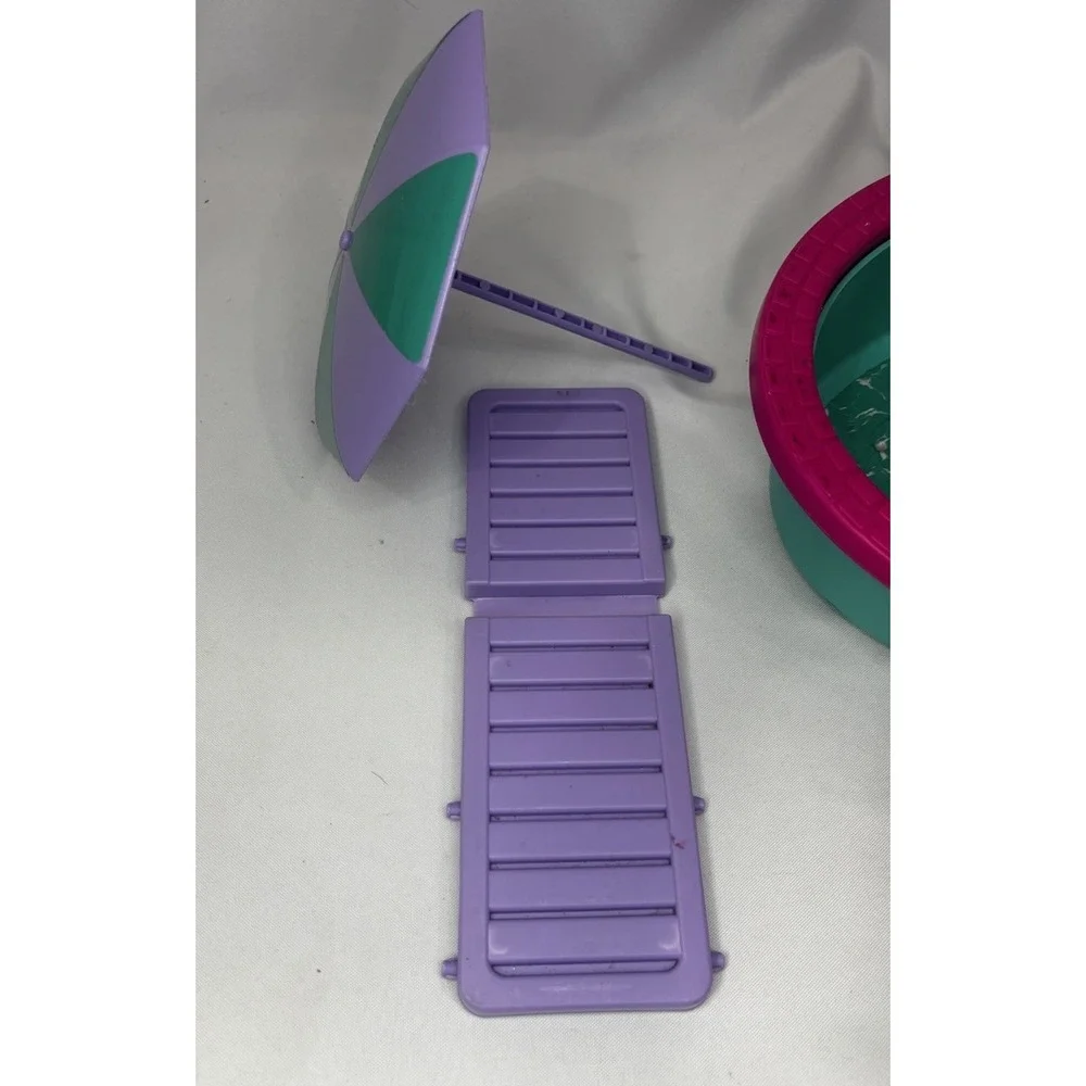 Barbie Size Pool Fashion Doll Party Playset, Mermaids, Lounge Chairs